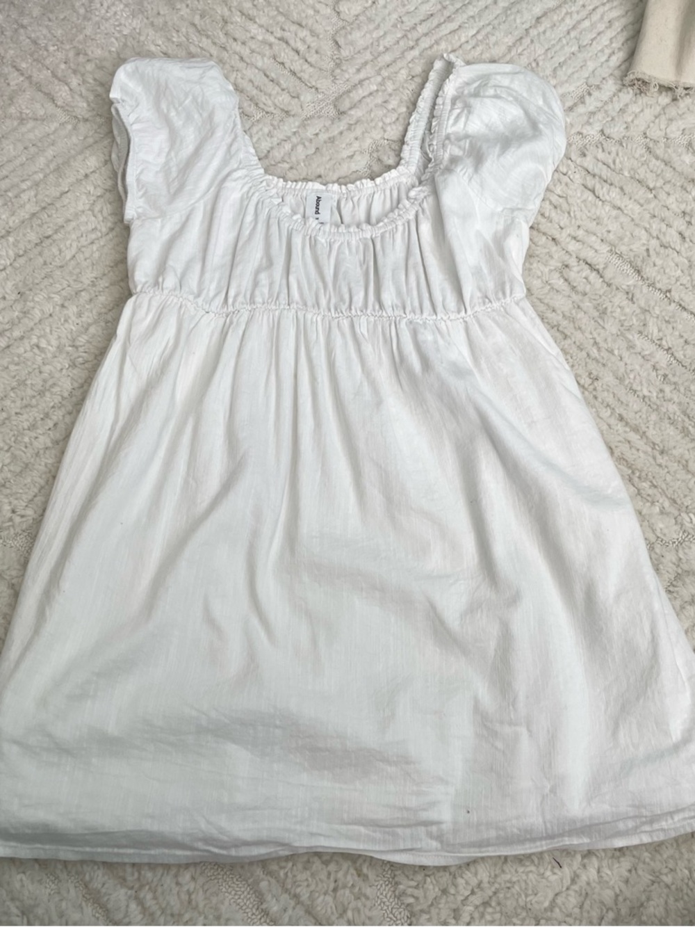 Abound White Elastic Waist Gauze dress